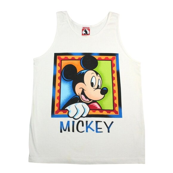 Vintage Walt Disney World Large Mickey Mouse Tank Top Streetwear Retro USA 90s - Picture 1 of 9